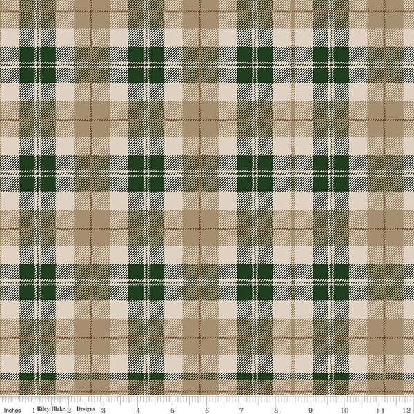 All About Plaids Tartan Green Tan Riley Blake Designs